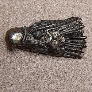 Vintage Eagle Head metal lapel tie- tac pin Gold/Brass-Tone